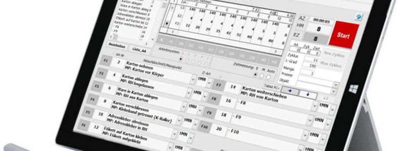 Zeitaufnahmen mit dem TimeStudy Basismodul per Tablet PC